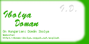 ibolya doman business card