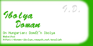 ibolya doman business card